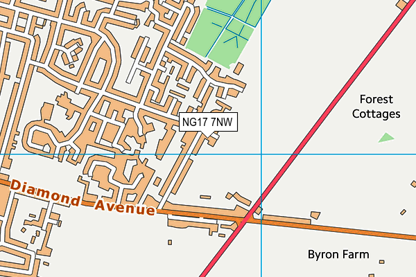 NG17 7NW map - OS VectorMap District (Ordnance Survey)