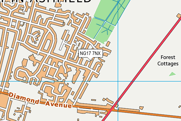NG17 7NX map - OS VectorMap District (Ordnance Survey)
