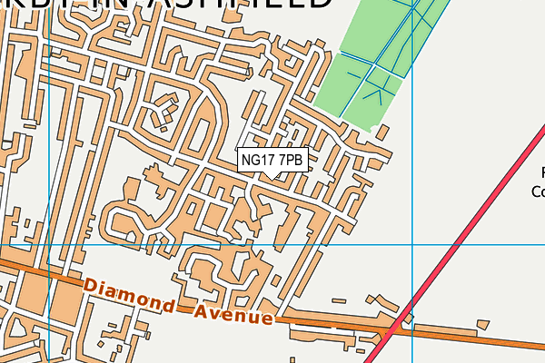 NG17 7PB map - OS VectorMap District (Ordnance Survey)