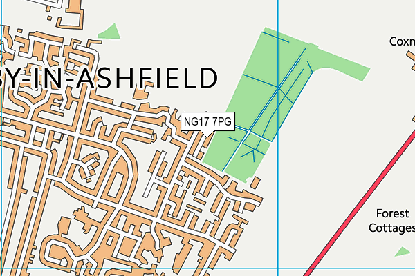 NG17 7PG map - OS VectorMap District (Ordnance Survey)