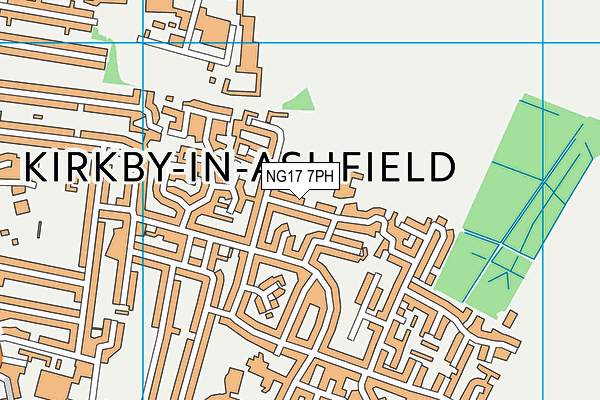 NG17 7PH map - OS VectorMap District (Ordnance Survey)
