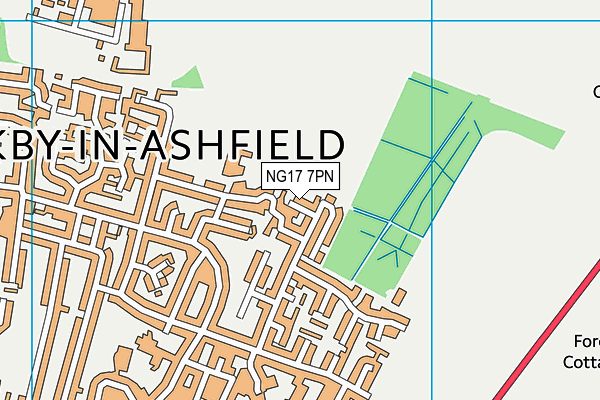 NG17 7PN map - OS VectorMap District (Ordnance Survey)