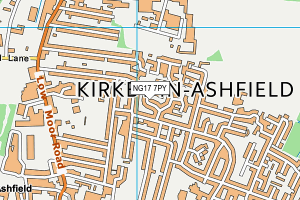 NG17 7PY map - OS VectorMap District (Ordnance Survey)