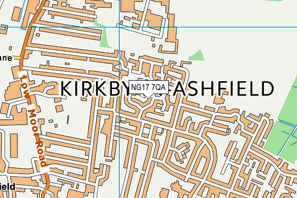 NG17 7QA map - OS VectorMap District (Ordnance Survey)