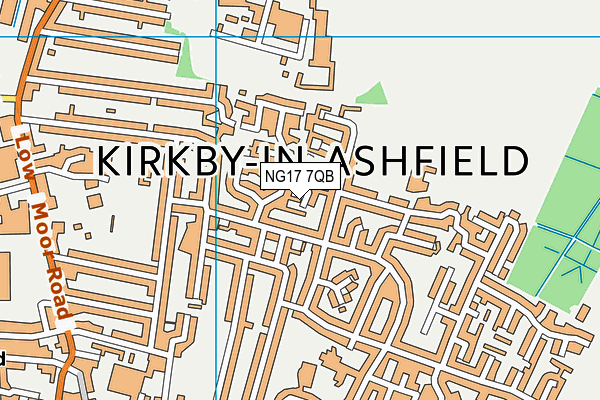 NG17 7QB map - OS VectorMap District (Ordnance Survey)