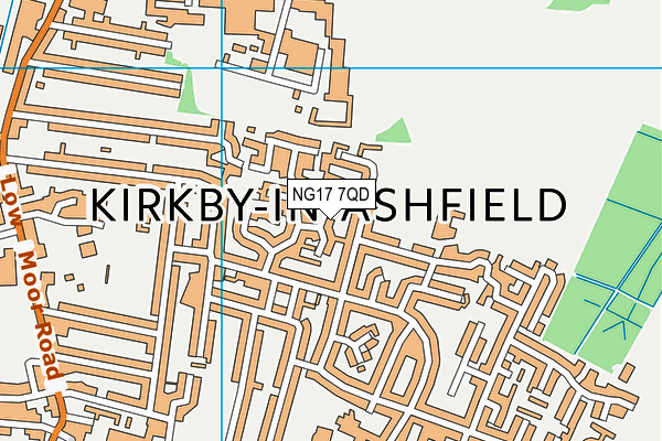 NG17 7QD map - OS VectorMap District (Ordnance Survey)