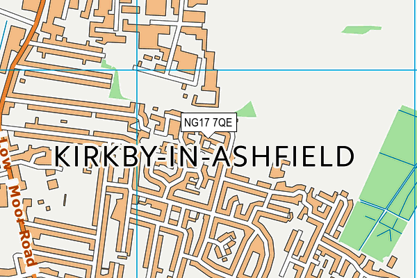 NG17 7QE map - OS VectorMap District (Ordnance Survey)