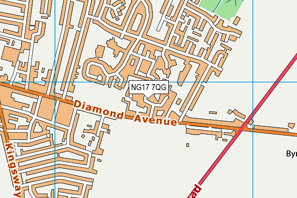 NG17 7QG map - OS VectorMap District (Ordnance Survey)