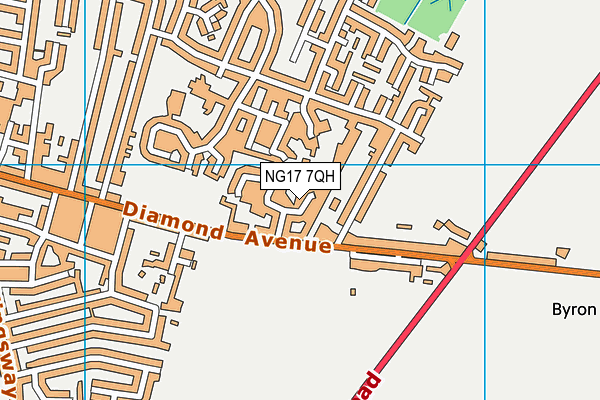 NG17 7QH map - OS VectorMap District (Ordnance Survey)