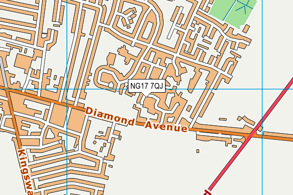 NG17 7QJ map - OS VectorMap District (Ordnance Survey)