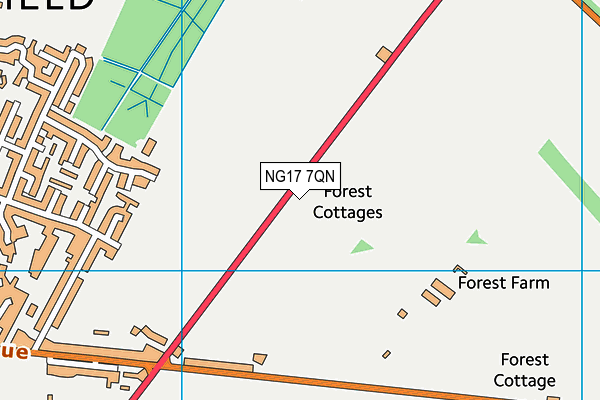 NG17 7QN map - OS VectorMap District (Ordnance Survey)