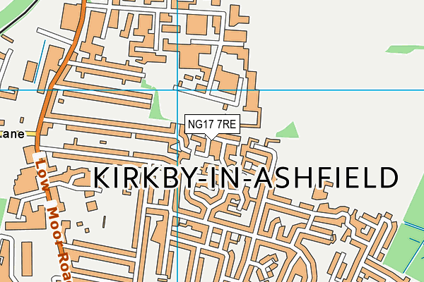 NG17 7RE map - OS VectorMap District (Ordnance Survey)