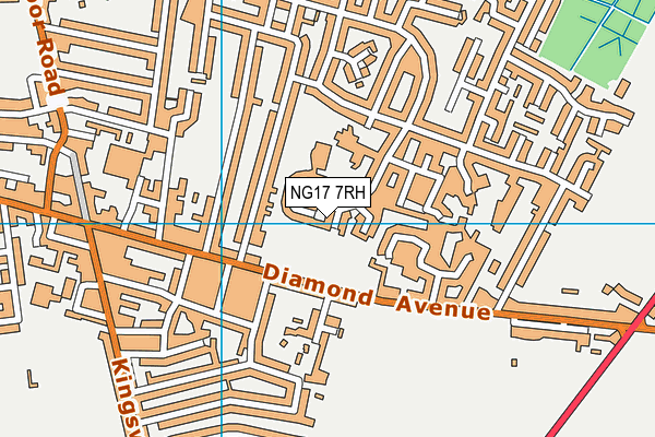 NG17 7RH map - OS VectorMap District (Ordnance Survey)