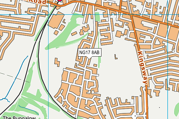 NG17 8AB map - OS VectorMap District (Ordnance Survey)