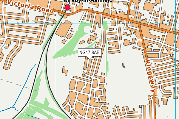 NG17 8AE map - OS VectorMap District (Ordnance Survey)