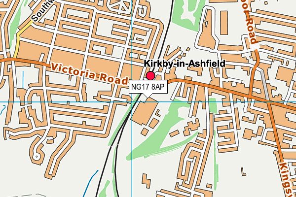 NG17 8AP map - OS VectorMap District (Ordnance Survey)