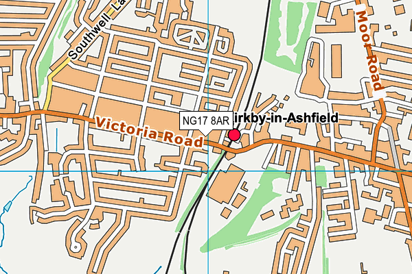 NG17 8AR map - OS VectorMap District (Ordnance Survey)