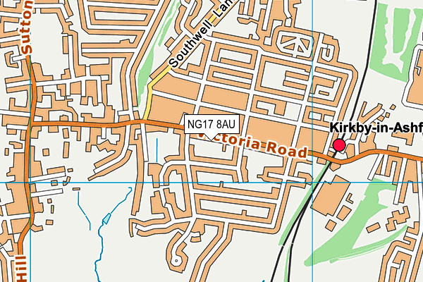 NG17 8AU map - OS VectorMap District (Ordnance Survey)
