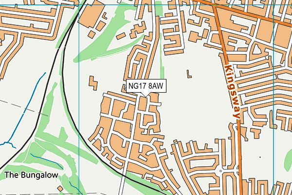 NG17 8AW map - OS VectorMap District (Ordnance Survey)