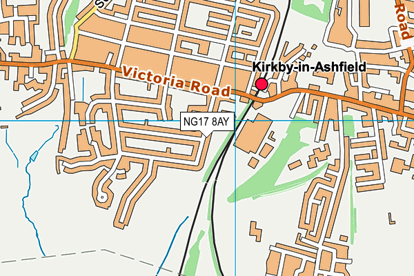 NG17 8AY map - OS VectorMap District (Ordnance Survey)