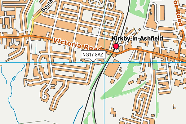 NG17 8AZ map - OS VectorMap District (Ordnance Survey)