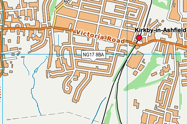 NG17 8BA map - OS VectorMap District (Ordnance Survey)