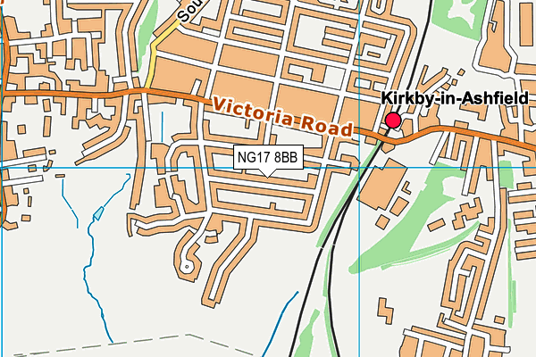 NG17 8BB map - OS VectorMap District (Ordnance Survey)