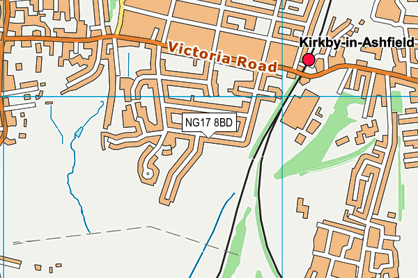NG17 8BD map - OS VectorMap District (Ordnance Survey)