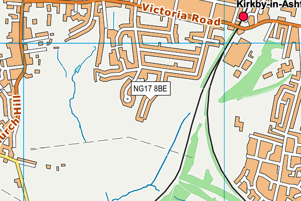 NG17 8BE map - OS VectorMap District (Ordnance Survey)