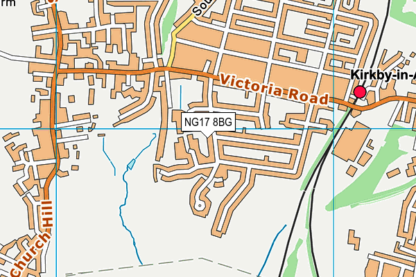 NG17 8BG map - OS VectorMap District (Ordnance Survey)