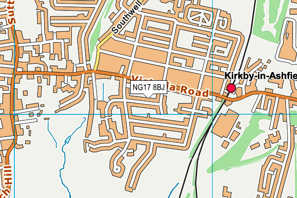 NG17 8BJ map - OS VectorMap District (Ordnance Survey)