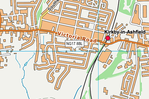 NG17 8BL map - OS VectorMap District (Ordnance Survey)