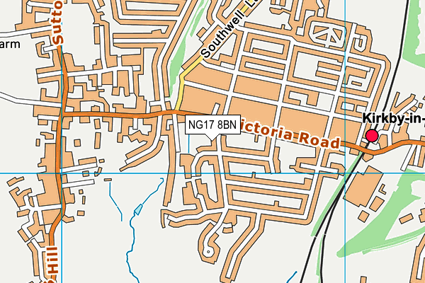 NG17 8BN map - OS VectorMap District (Ordnance Survey)