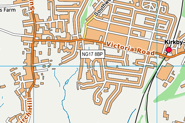 NG17 8BP map - OS VectorMap District (Ordnance Survey)