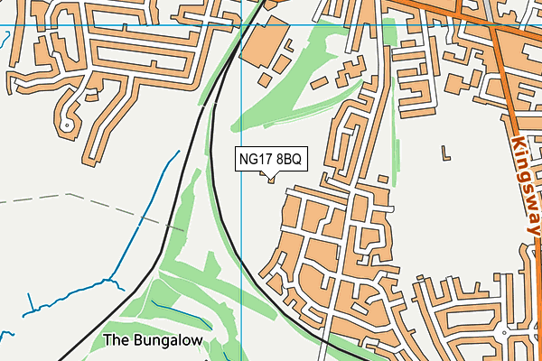 NG17 8BQ map - OS VectorMap District (Ordnance Survey)