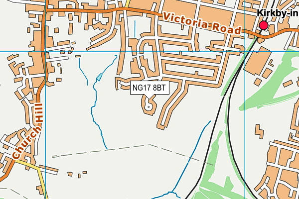 NG17 8BT map - OS VectorMap District (Ordnance Survey)