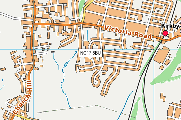 NG17 8BU map - OS VectorMap District (Ordnance Survey)