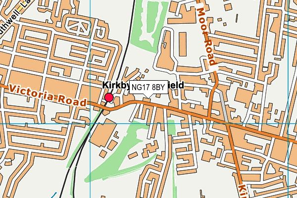 NG17 8BY map - OS VectorMap District (Ordnance Survey)