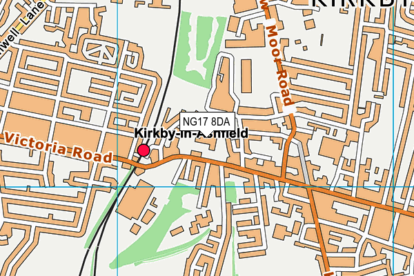 NG17 8DA map - OS VectorMap District (Ordnance Survey)