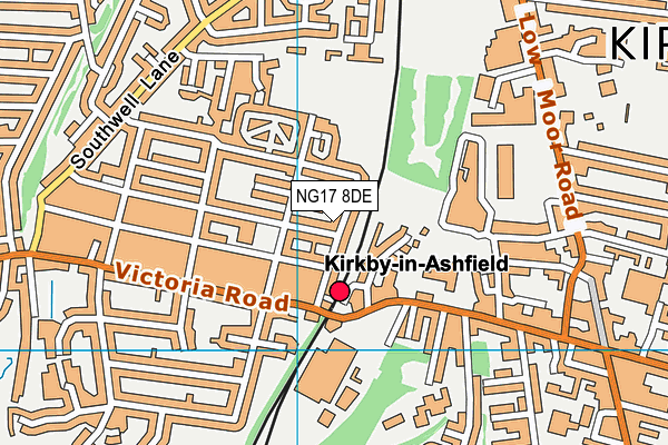 NG17 8DE map - OS VectorMap District (Ordnance Survey)