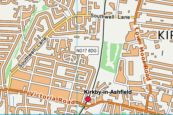 NG17 8DG map - OS VectorMap District (Ordnance Survey)