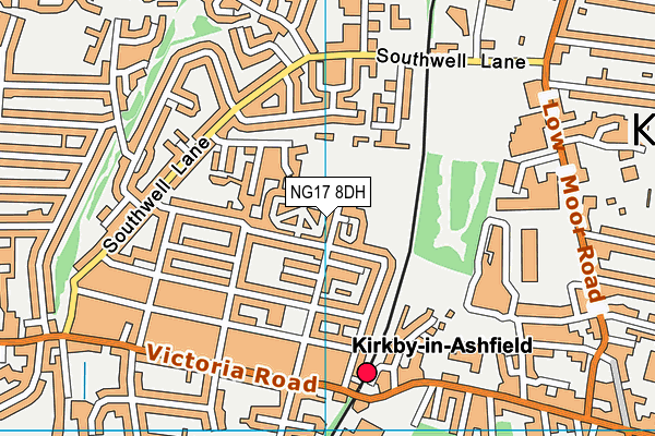 NG17 8DH map - OS VectorMap District (Ordnance Survey)