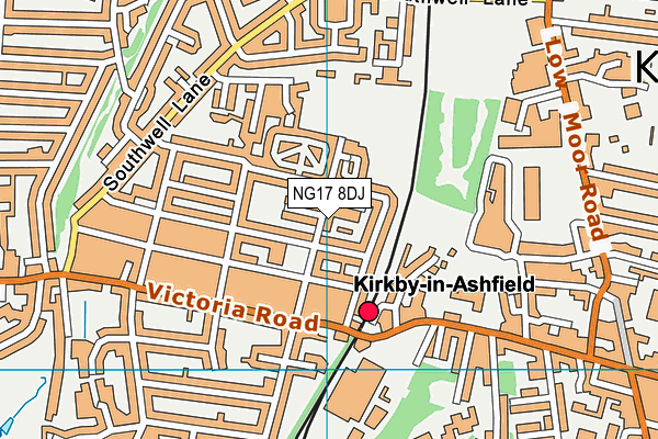 NG17 8DJ map - OS VectorMap District (Ordnance Survey)