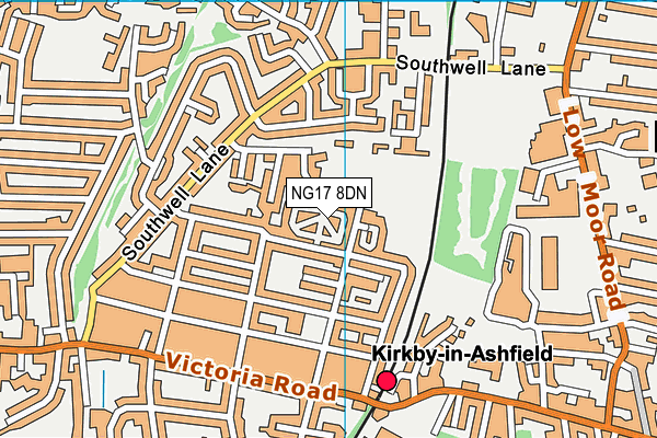 NG17 8DN map - OS VectorMap District (Ordnance Survey)