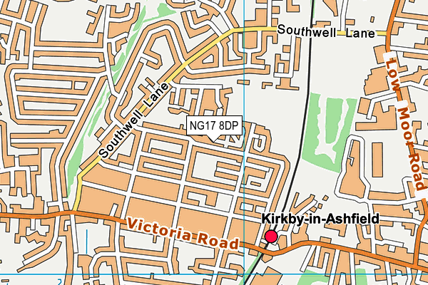 NG17 8DP map - OS VectorMap District (Ordnance Survey)