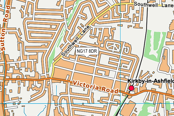 NG17 8DR map - OS VectorMap District (Ordnance Survey)