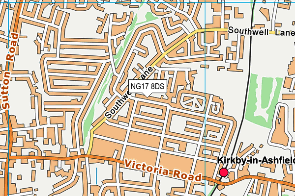 NG17 8DS map - OS VectorMap District (Ordnance Survey)