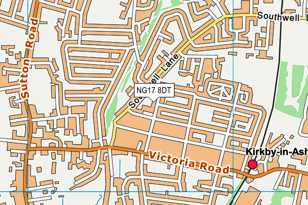 NG17 8DT map - OS VectorMap District (Ordnance Survey)