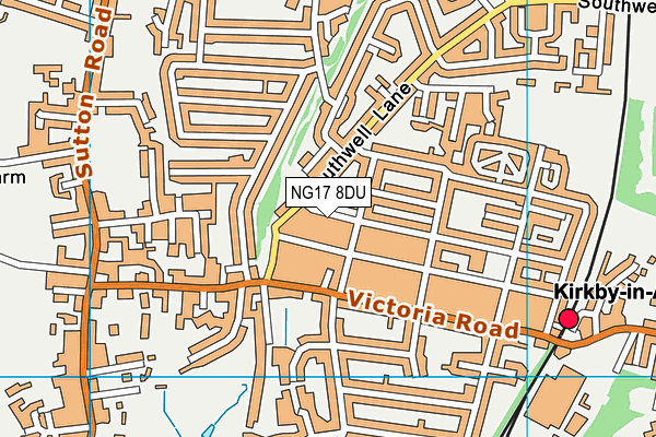 NG17 8DU map - OS VectorMap District (Ordnance Survey)