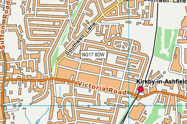NG17 8DW map - OS VectorMap District (Ordnance Survey)